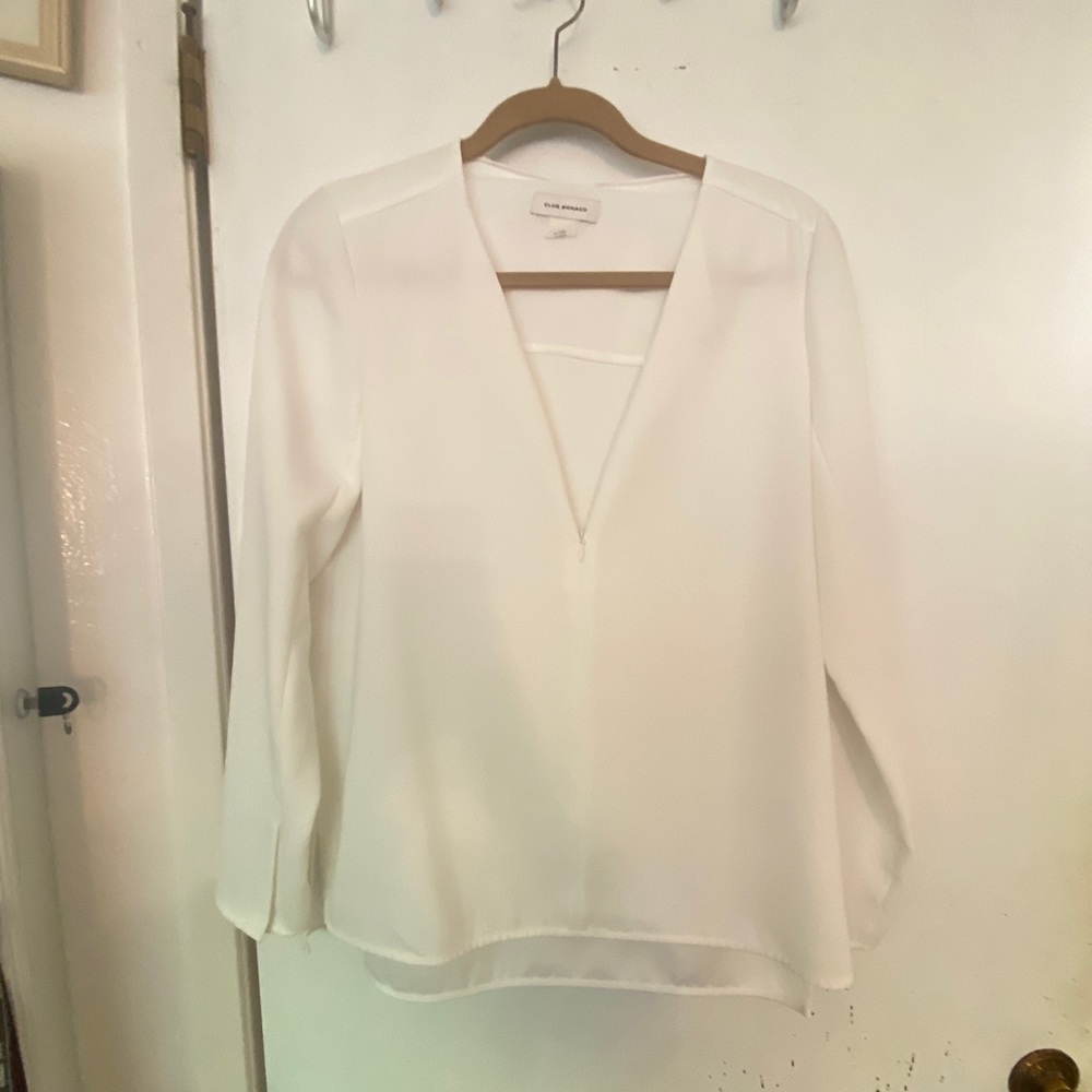 Club Monaco zip v neck blouse